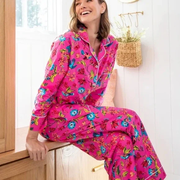 PRINTFRESH HUMMINGBIRD ANKLE PAJAMA PANTS SMALL - Picture 1 of 5